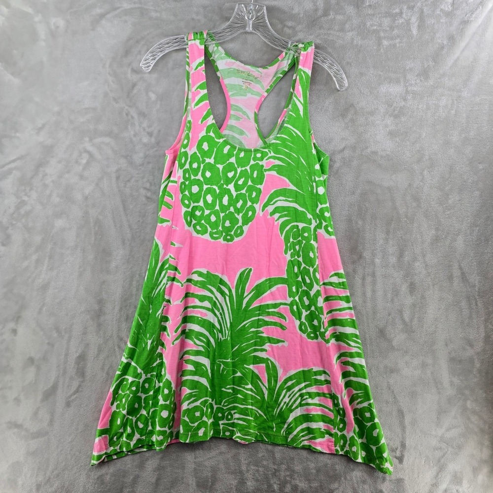 Lilly Pulitzer Womens Small Tank Top Flamenco Pineapple Print Racerback Cotton